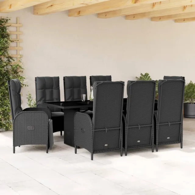 vidaXL 9-delige Tuinset poly rattan zwart, foto 2