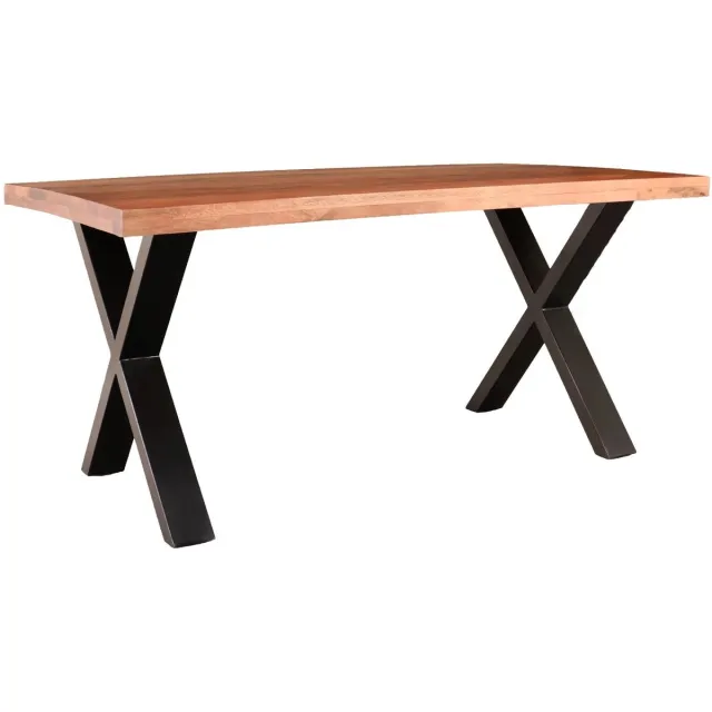 Lizzely Garden & Living Eettafel rechthoek mangohout Xavier 160cm duurzaam tafel met X-poot mango eetkamertafel rechthoekig hout bruin