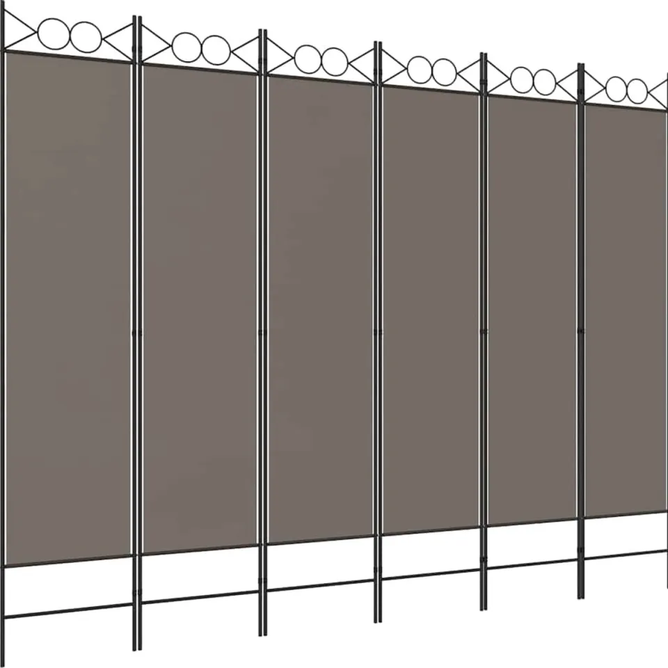 vidaXL Kamerscherm met 6 panelen 240x200 cm stof antracietkleurig, foto 3