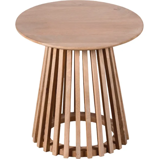 Lewis & Loft Bijzettafel Levi - FSC® mangohout - Rond ⌀50 - Naturel Bruin