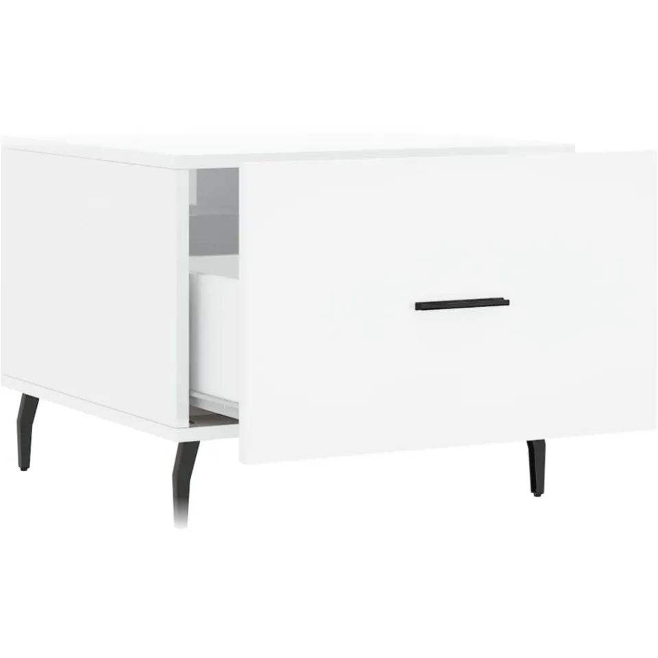 vidaXL Salontafel 50x50x40 cm bewerkt hout hoogglans wit, foto 4