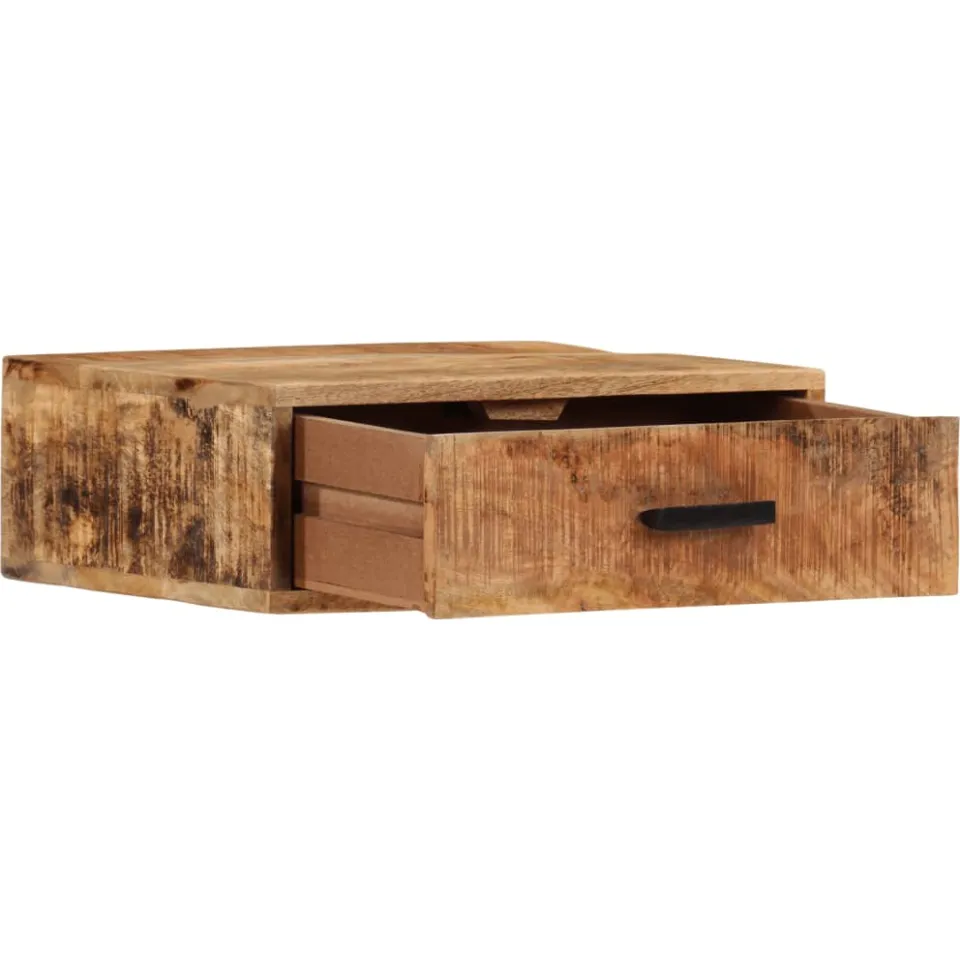 vidaXL Nachtkastje wandgemonteerd 40x30x13,5 cm massief mangohout bruin, foto 2
