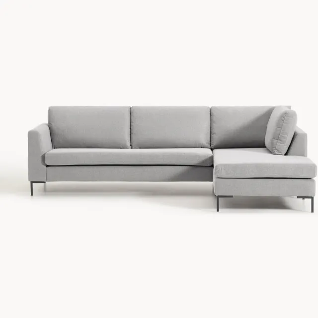 Westwing Collection Hoekbank Luna grijs