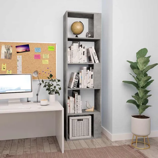 vidaXL Boekenkast/kamerscherm 45x24x159 cm bewerkt hout betongrijs grijs, foto 2