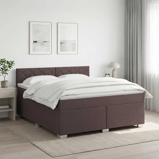 vidaXL Boxspringbed met matras Donkerbruin 160 x 200 cm Stof