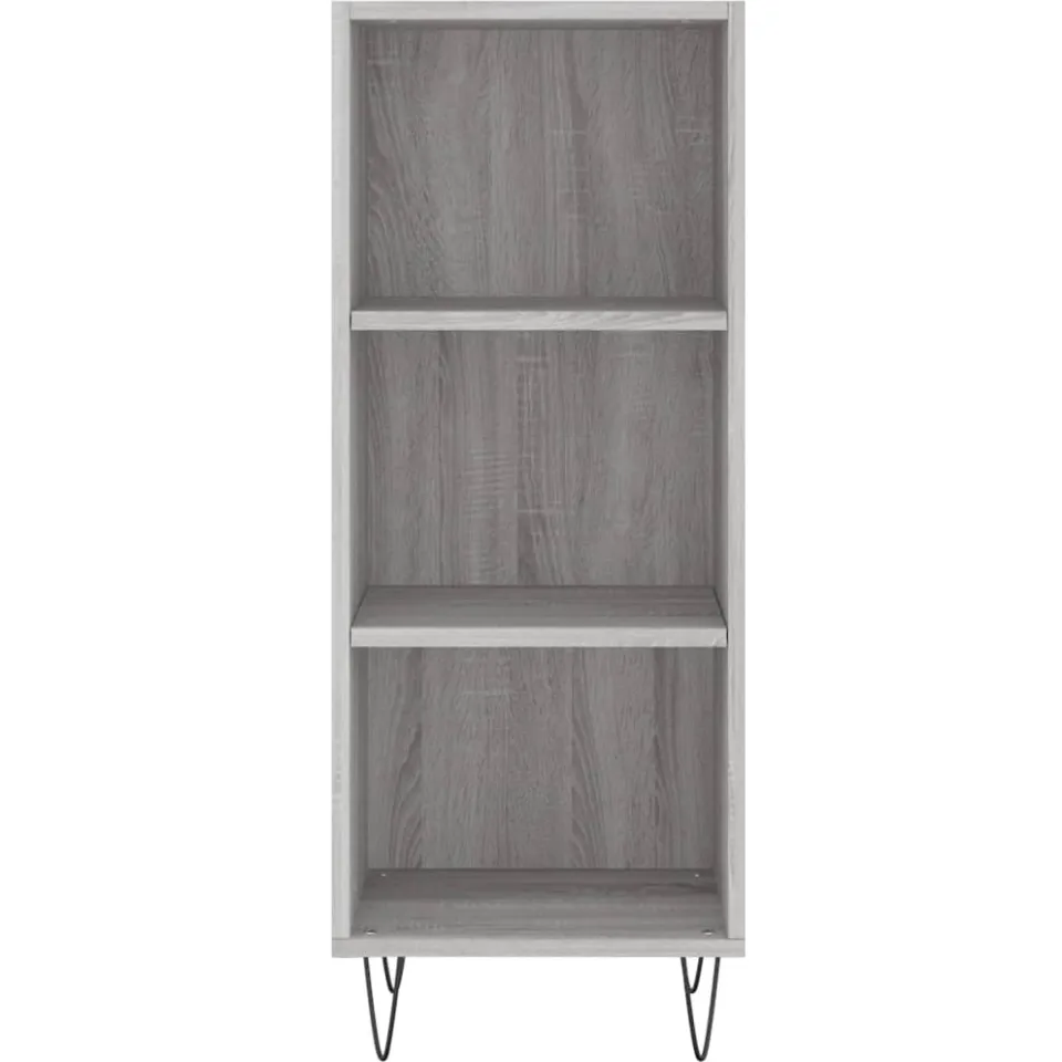 vidaXL Dressoir 34,5x32,5x90 cm bewerkt hout grijs sonoma eikenkleurig