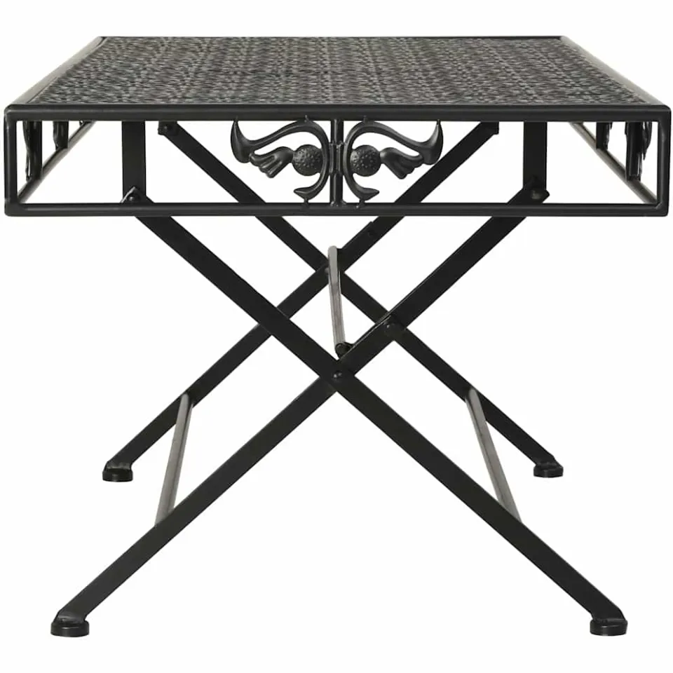 vidaXL Salontafel vintage stijl inklapbaar 100x50x45 cm metaal zwart, foto 3