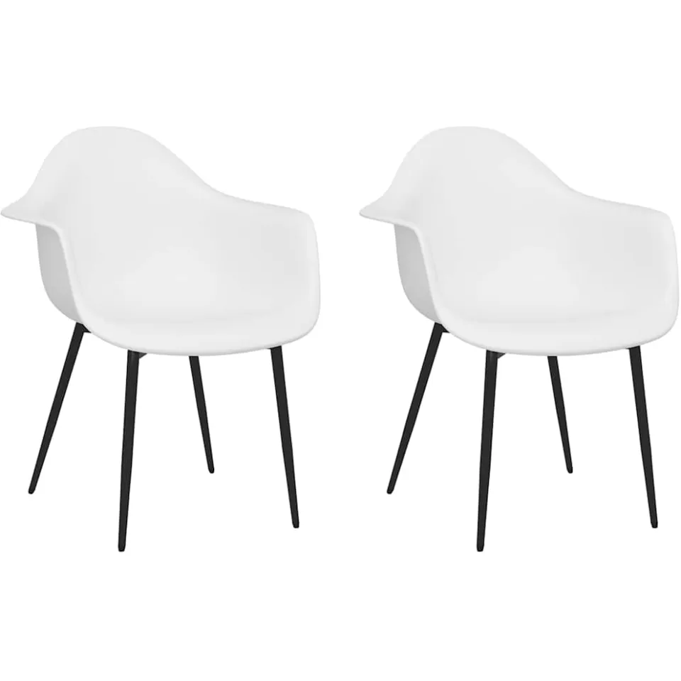 vidaXL Eetkamerstoelen 2 st PP wit, foto 3