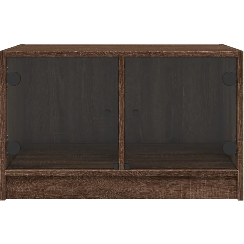 vidaXL Salontafel met glazen deuren 68x50x42 cm bruin eikenkleur, foto 4