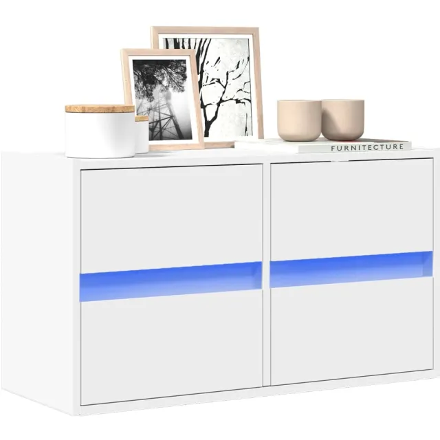vidaXL Tv-wandmeubel met LED-verlichting 80x31x45 cm wit