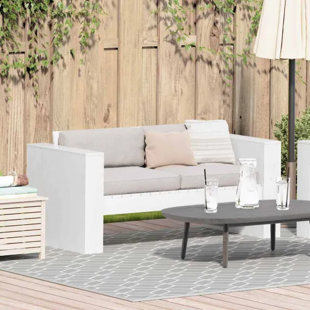 vidaXL Tuinbank Wit 134 x 60 x 62 cm Massief grenenhout