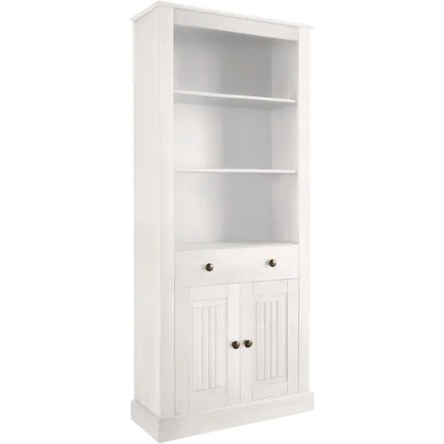 Notio Living Mille-Boekenkast - 2-deurs 1-lade - Wit Grenen