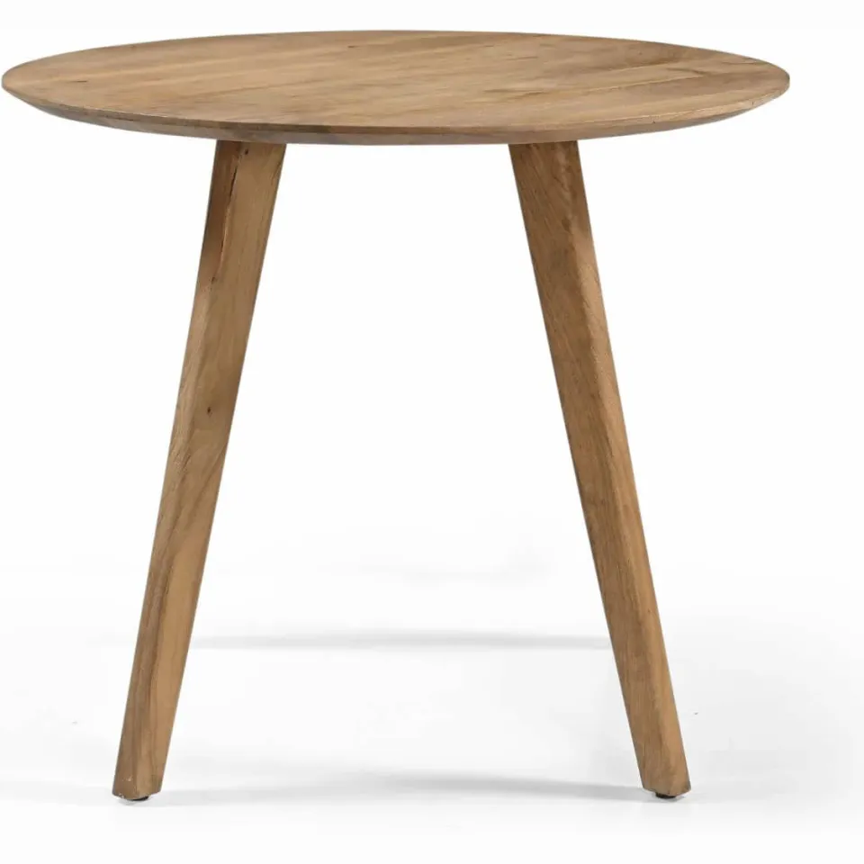 Giga Meubel Eettafel Oslo Rond - Mangohout - Naturel - 90x90x76cm, foto 3