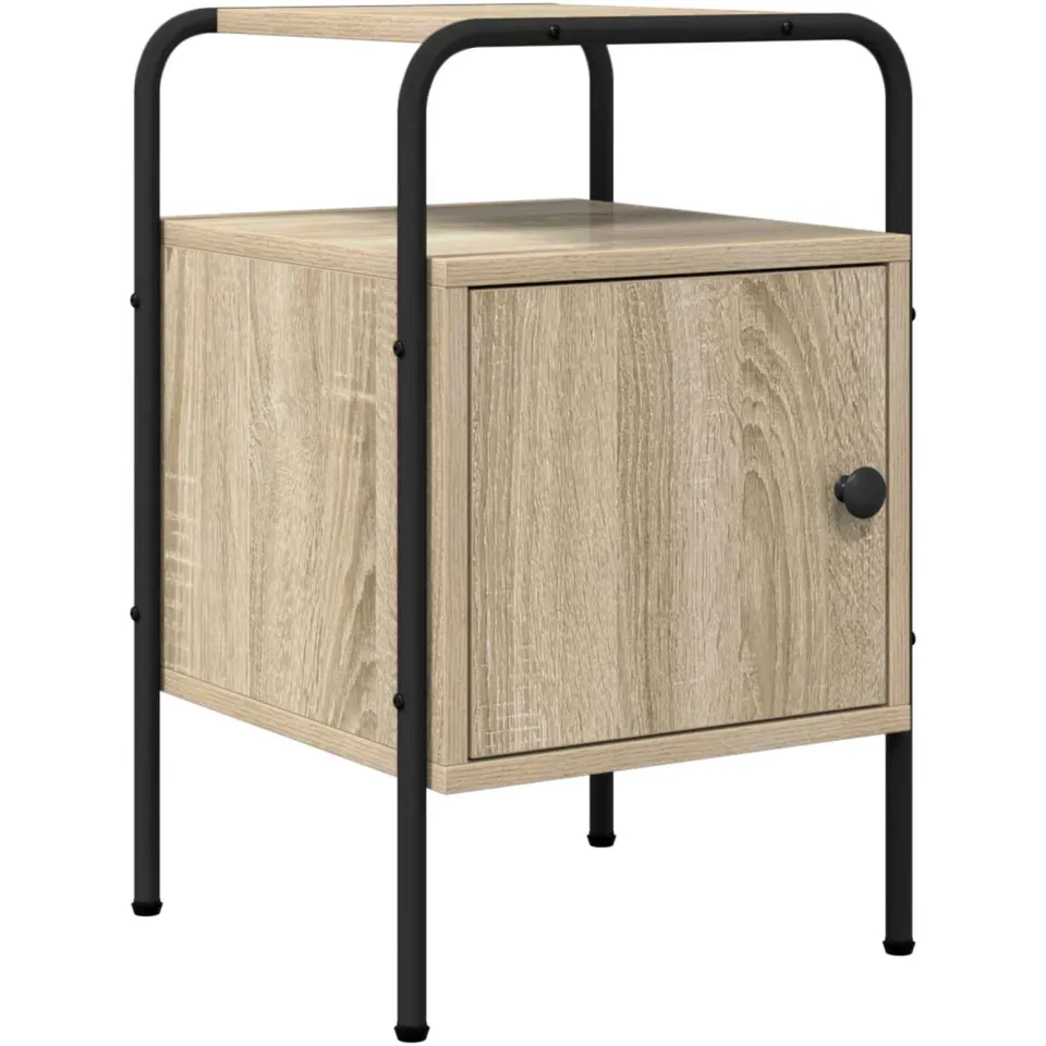 vidaXL Nachtkastje 2 st Sonoma Eiken Bewerkt hout, foto 4