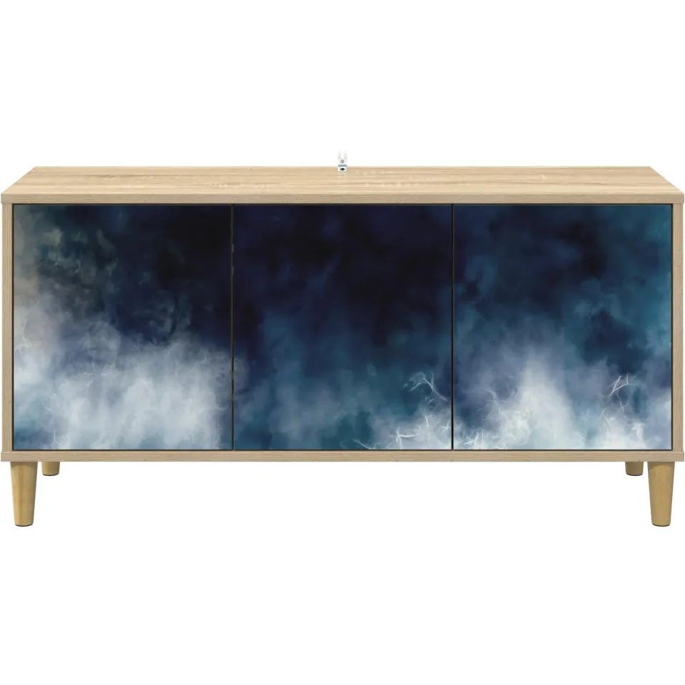 vidaXL Tv-meubel RAALTE 102 x 33 x 50 cm Sonoma Bewerkt hout bruin, foto 4