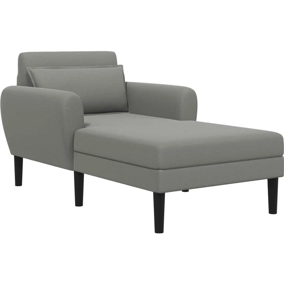 vidaXL Chaise longue Donkergrijs Grof geweven fluweel, foto 3