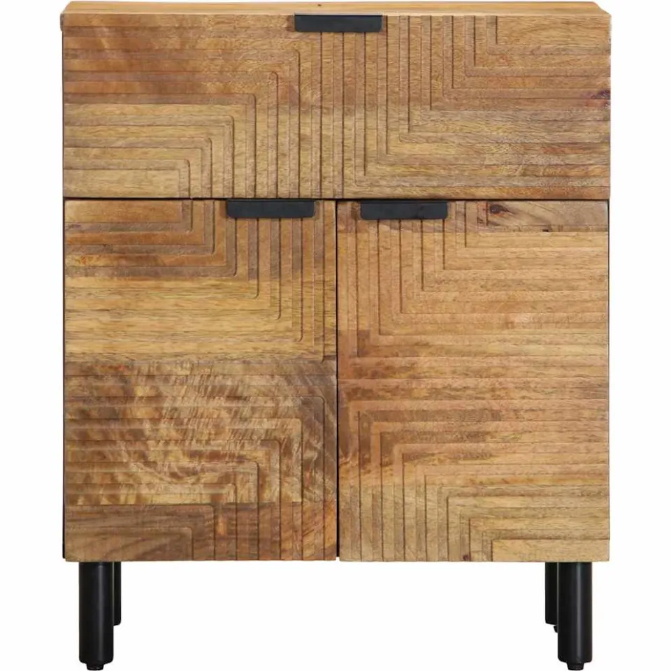 vidaXL Nachtkastje 50x33x60 cm massief mangohout bruin, foto 3
