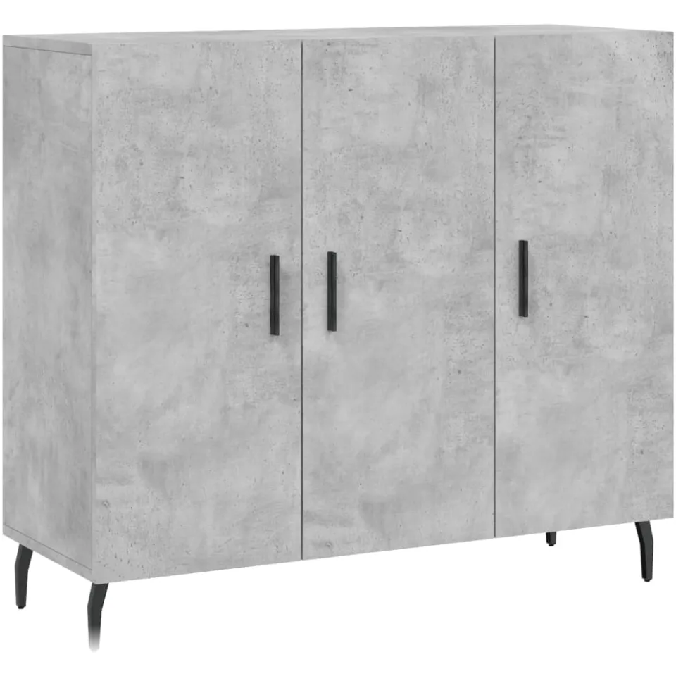 vidaXL Dressoir 90x34x80 cm bewerkt hout betongrijs grijs, foto 3