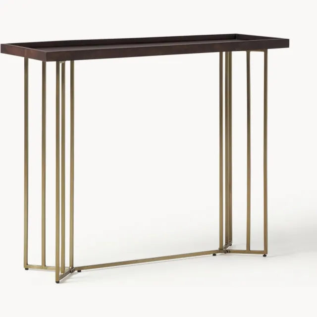 Westwing Collection Wandtafel Luca van mangohout Goudkleurig