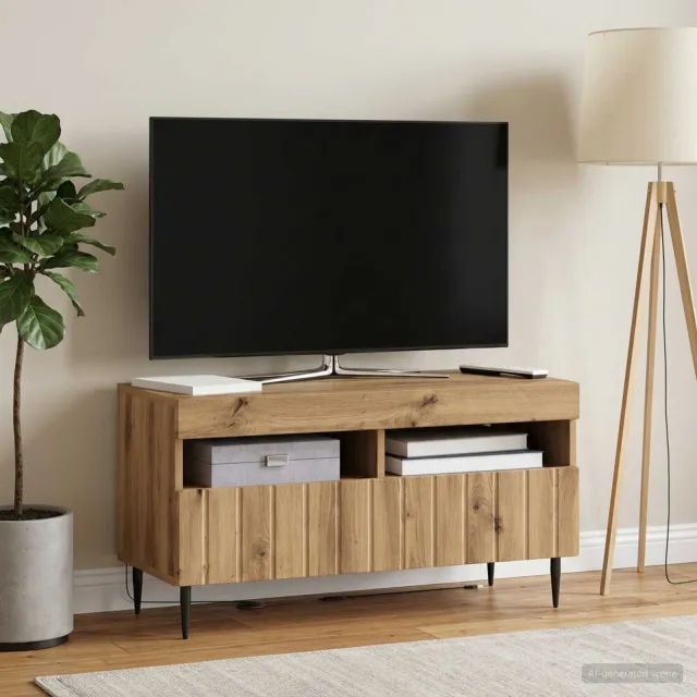 vidaXL LED tv-meubel ZWOLLE 81 x 35 x 43 cm Artisanaal eiken, foto 2