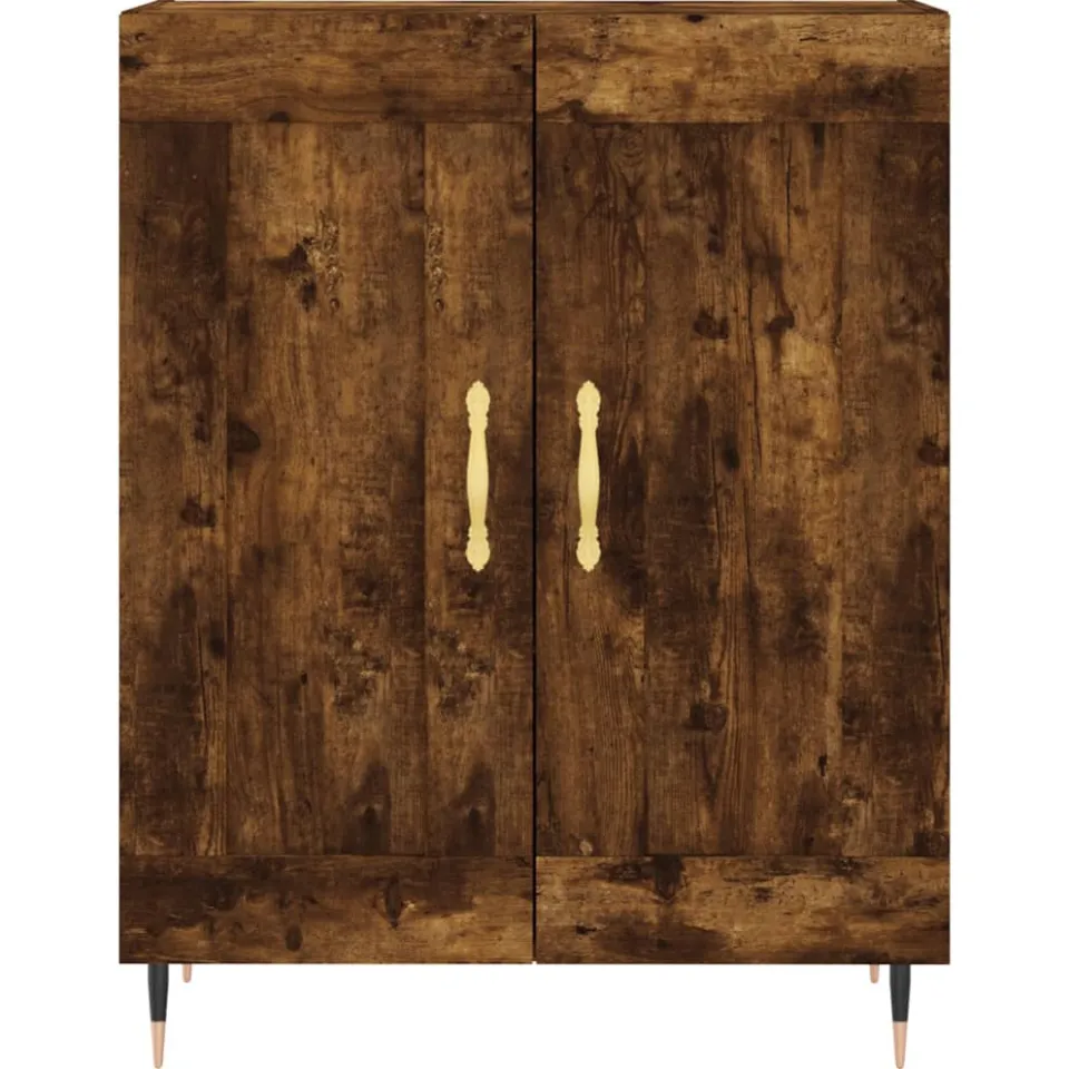 vidaXL Dressoir 69,5x34x90 cm bewerkt hout gerookt eikenkleurig, foto 4