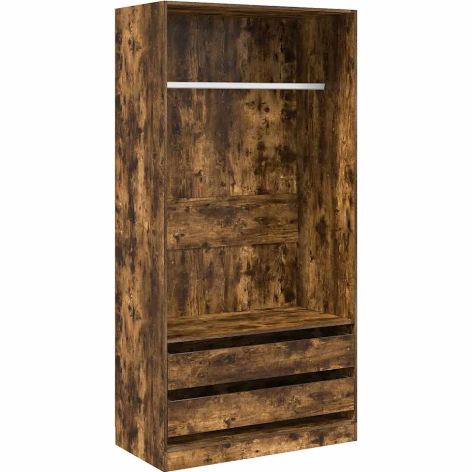 vidaXL Kledingkast 100x50x200 cm bewerkt hout gerookt eikenkleurig, foto 3