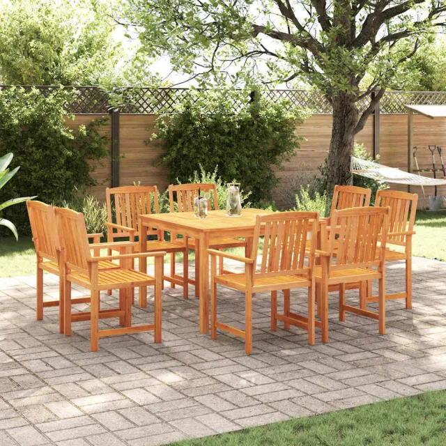 vidaXL Tuin eettafelset 9 st Bruin Massief Acaciahout