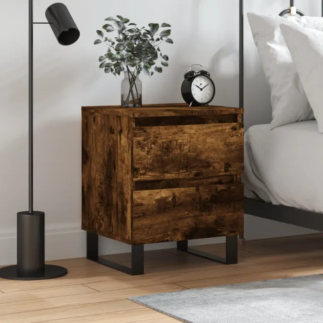 vidaXL Nachtkastje 40x35x50 cm bewerkt hout gerookt eikenkleurig, foto 2