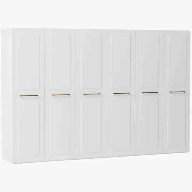 Westwing Collection Modulaire draaideurkast Charlotte, 300 cm breed, in verschillende formaten Wit