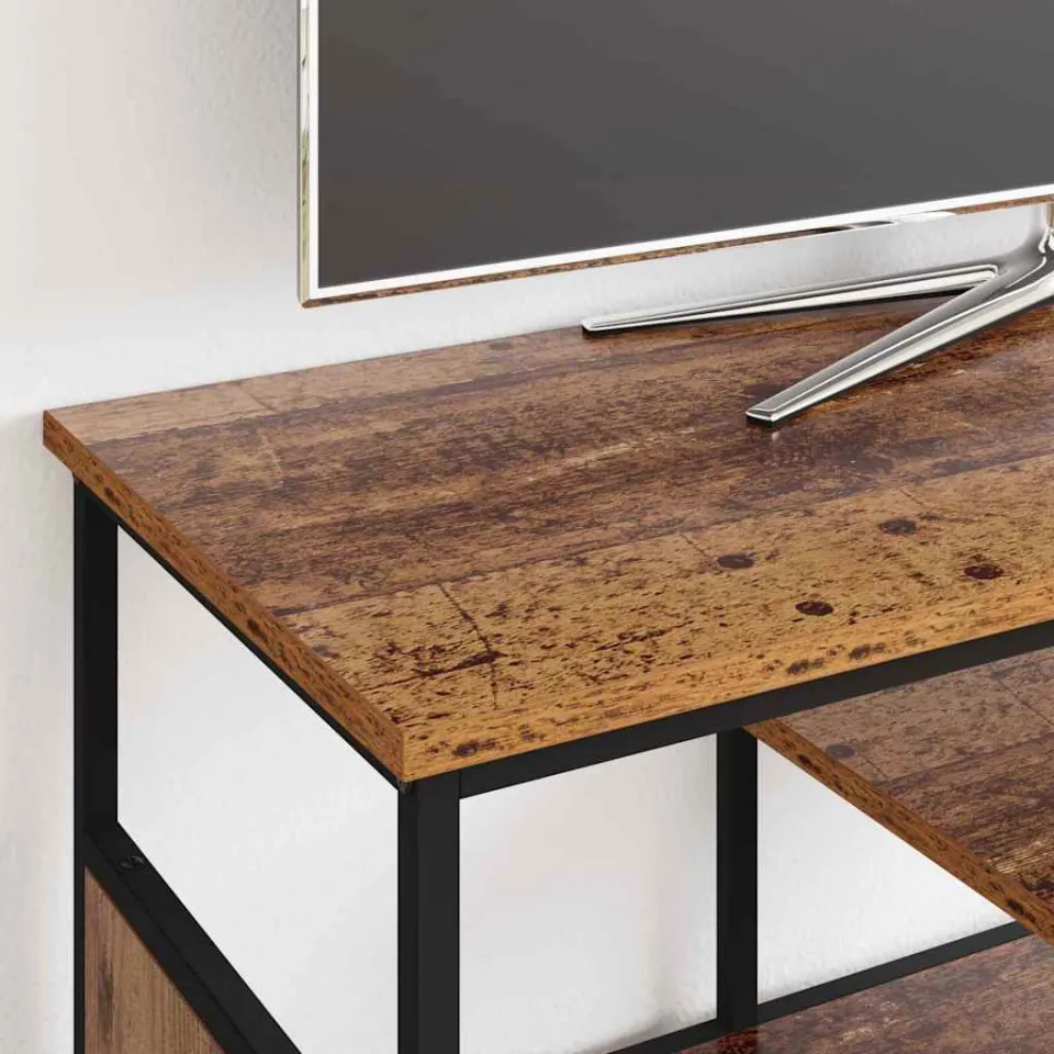 vidaXL TV-kast Oud Hout 100 x 35 x 45 cm Gemonteerd hout en ijzer bruin, foto 4