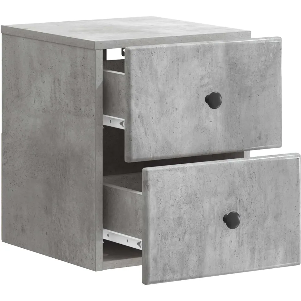 vidaXL Wandbeugel Bedkast Betongrijs 34,5 x 33 x 40 cm Bewerkt hout grijs, foto 3