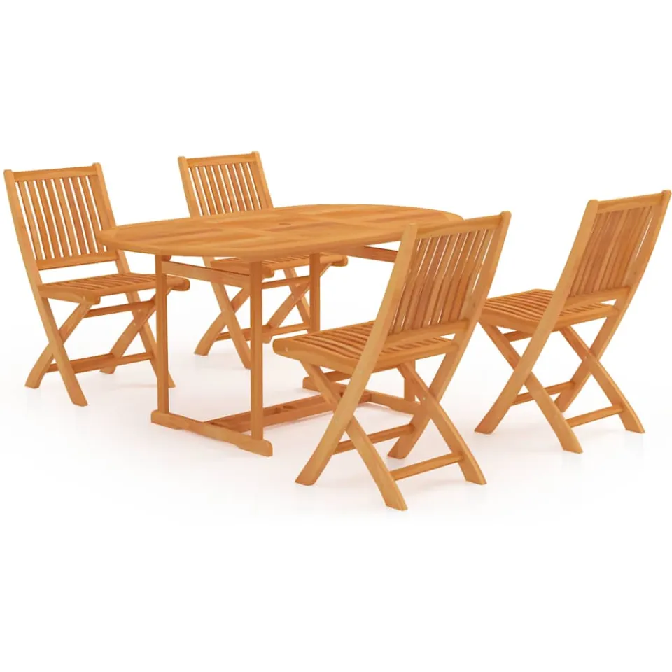 vidaXL 5-delige Tuinset massief teakhout bruin, foto 4