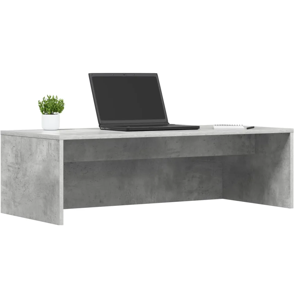 vidaXL Wandbureau Beton Grijs 100 x 45 x 30 cm Bewerkt hout