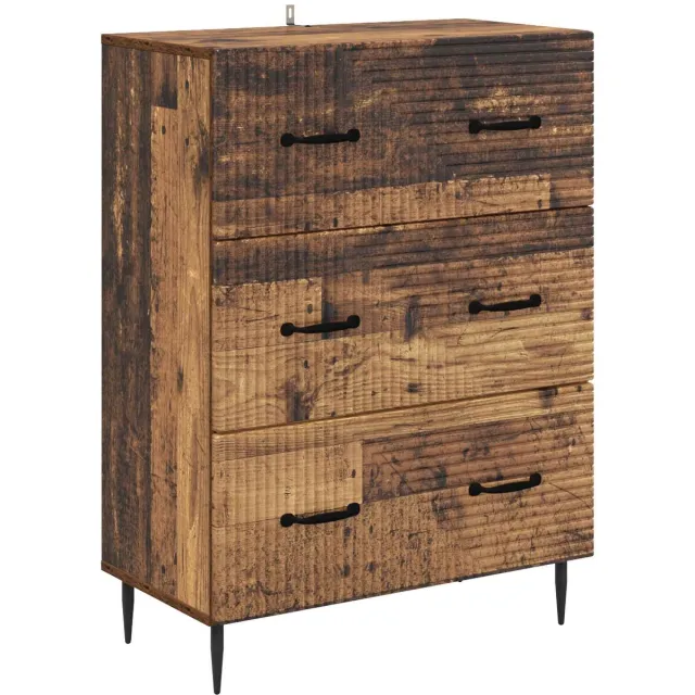 vidaXL Ladekast - 66 - x - 34,5 - x - 89,5 - cm - Bewerkt - hout - Oud - hout Oud hout