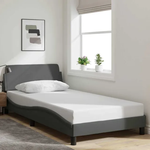 vidaXL Bedframe "Dover" 100x200 cm stof donkergrijs grijs