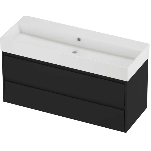 Proline Zara Badmeubelset Porselein Loft 120x46x65 cm Glans Wit Mat Zwart