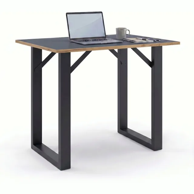 Vcm Bartisch, Stehtisch und Meetingtisch, 138 x 80 x 102 cm, Hochtisch für Küche, Büro und Lounge - Salia Schwarz / Anthrazit