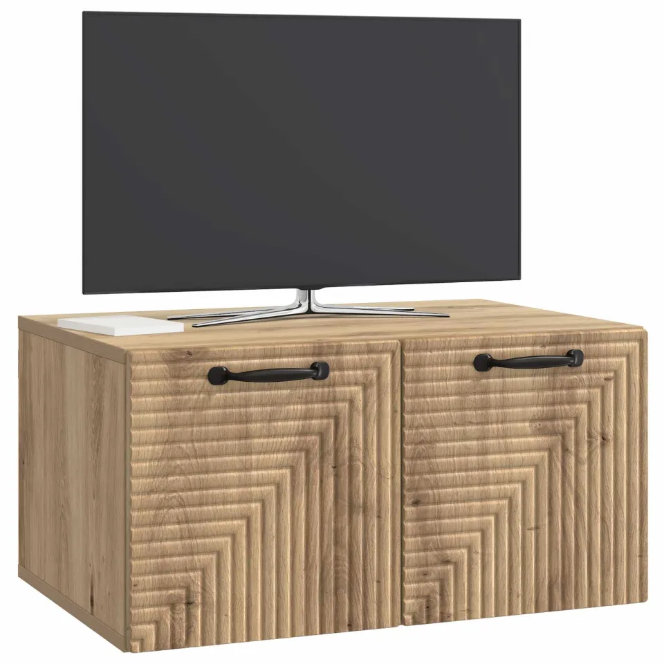 vidaXL Wandbeugel TV-kast 59,5 x 41 x 30 cm Artisanaal eiken Bruin