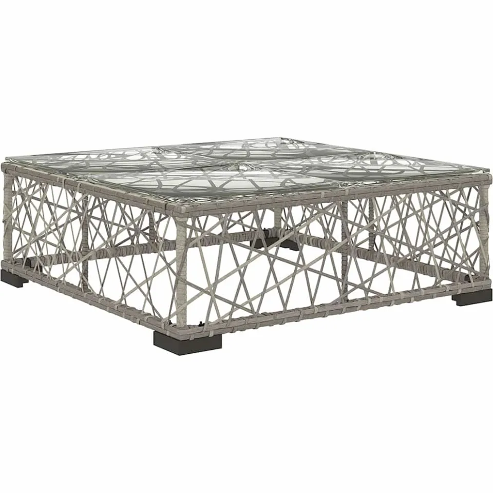 vidaXL 5-delige Loungeset met kussens poly rattan grijs