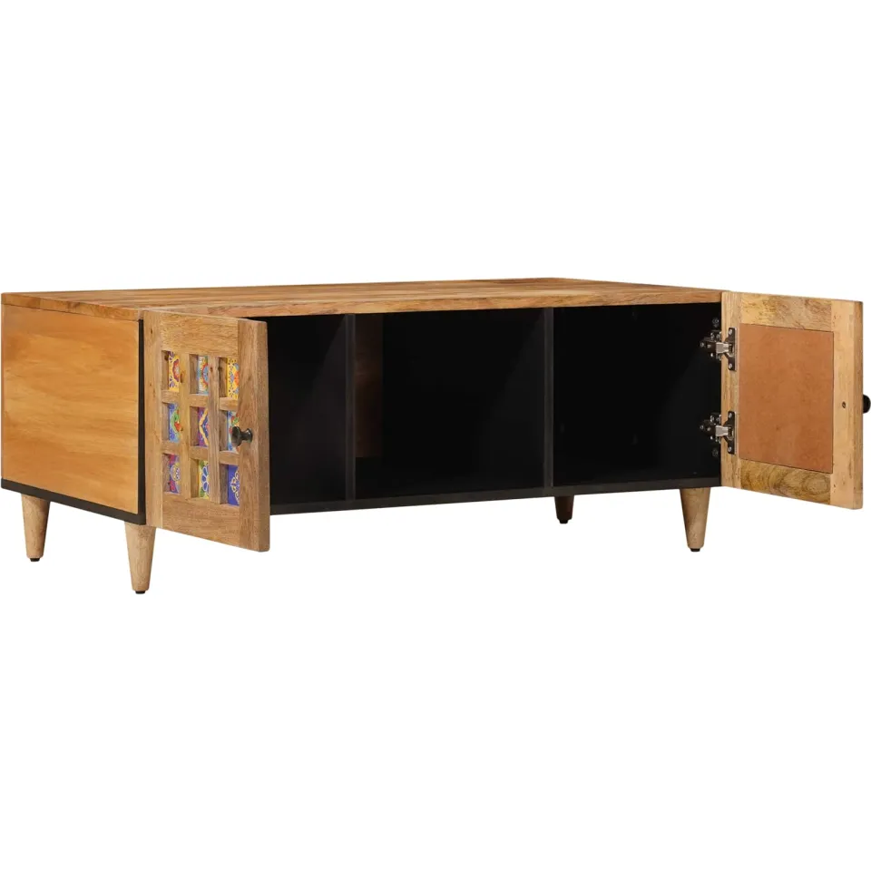 vidaXL Salontafel Naturel 100 x 54 x 40 cm Massief Mango Hout, foto 2