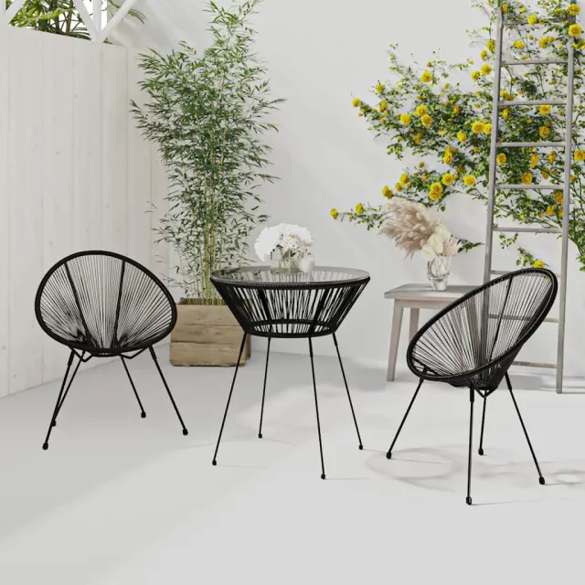 vidaXL 3-delige Tuinset zwart, foto 2