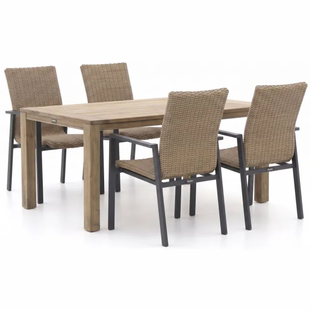Manifesto Furniture Manifesto Villongo/ROUGH-S 160cm dining tuinset 5-delig stapelbaar