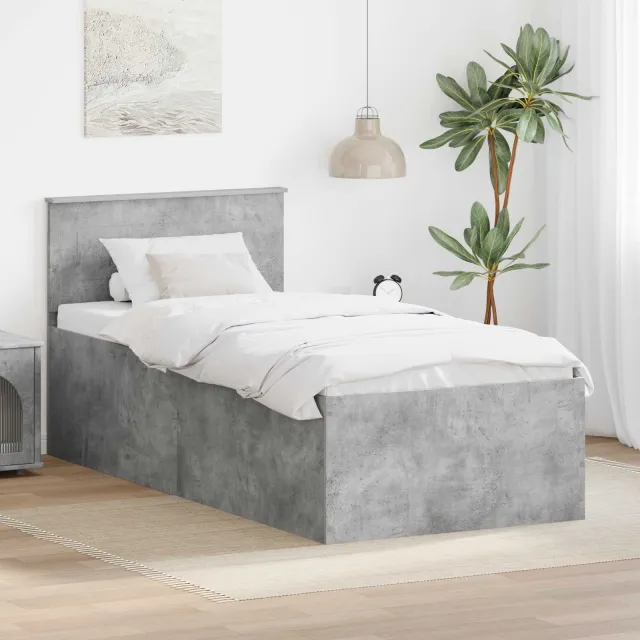 vidaXL Bedframe Beton Grijs 100 x 200 cm Bewerkt hout