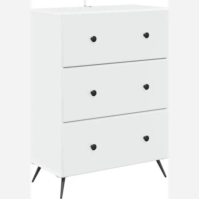 vidaXL Ladekast - Wit - 66 - x - 34,5 - x - 90 - cm - Bewerkt - hout