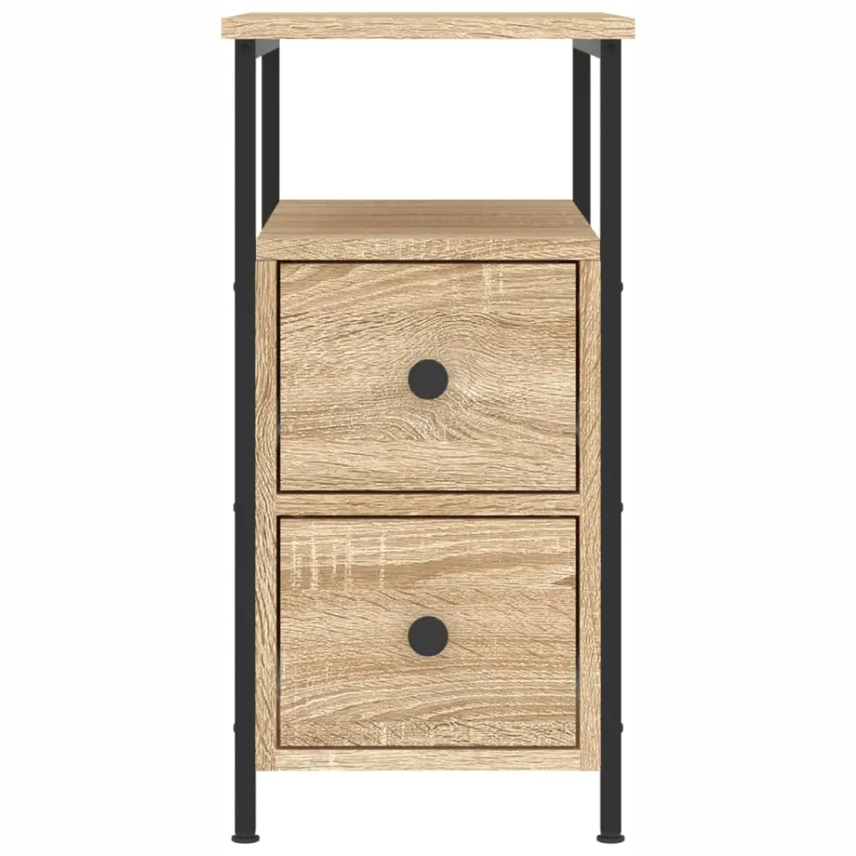vidaXL Nachtkastje 30x60x60 cm bewerkt hout sonoma eikenkleurig Bruin