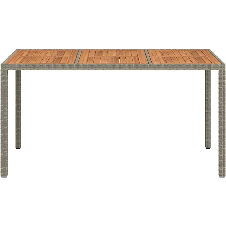 vidaXL Tuinstafel Grijs 150 x 90 x 75 cm poly rattan