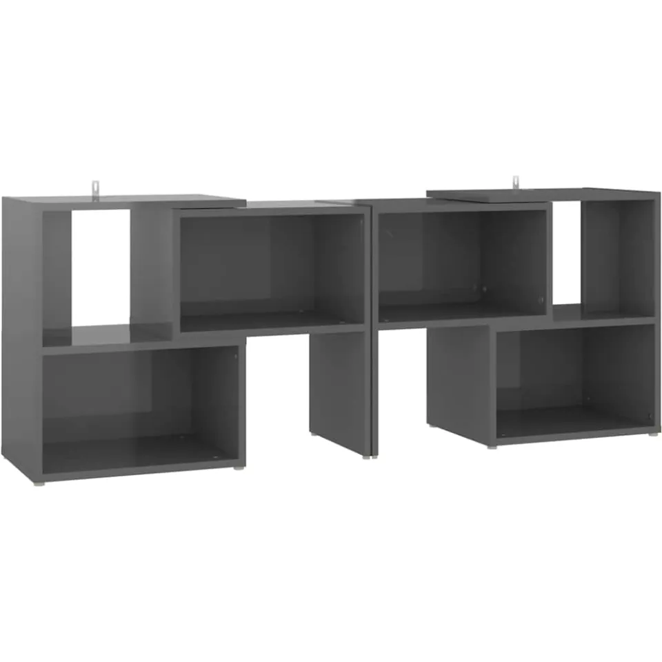 vidaXL Tv-meubel 104x30x52 cm bewerkt hout hoogglans grijs, foto 3