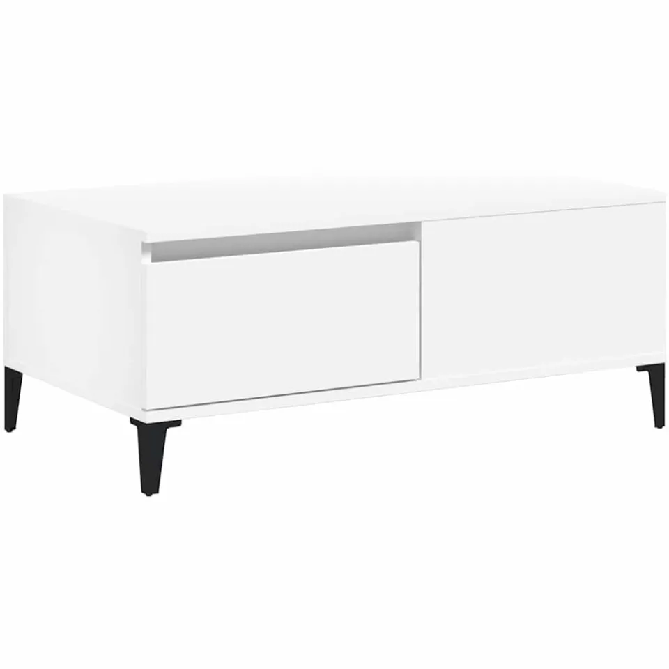 vidaXL Salontafel 90x50x36,5 cm bewerkt hout wit