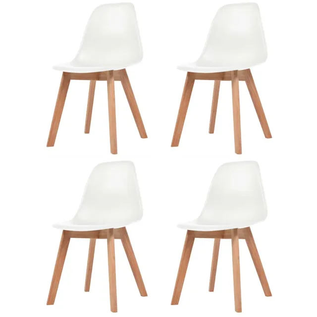 vidaXL Eetkamerstoelen 4 st kunststof wit