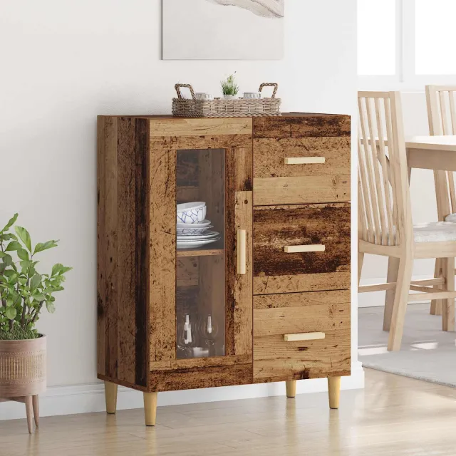 vidaXL Dressoir Oud Hout 69,5 x 34 x 90 cm Bewerkt hout Bruin